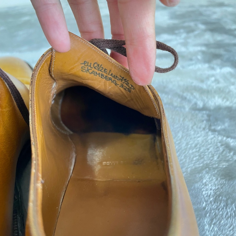 Vintage Bally Mens Dress Shoes Sz 7.5 Goodyear Switzerland Derby Leather Lace Up - Picture 3 of 12